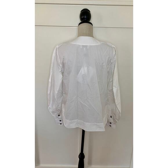 Ganni Button Up Shirt in Bright White Size XL Long Sleeve Boho Classic Formal - Picture 1 of 2
